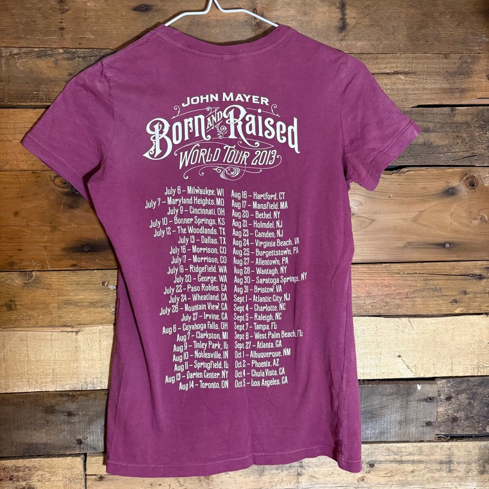 John Mayer 2013 World Tour Born‎ & Raised Shirt size Small Maroon - Picture 2 of 6